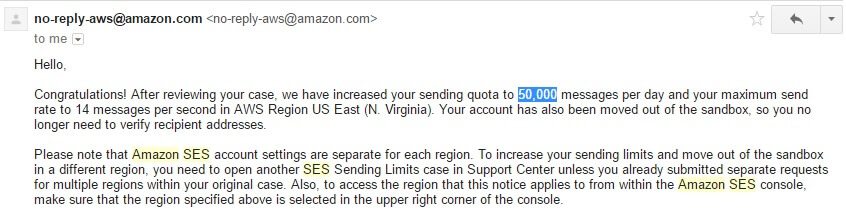 Dễ dàng yêu cầu Amazon SES tăng limit của bạn