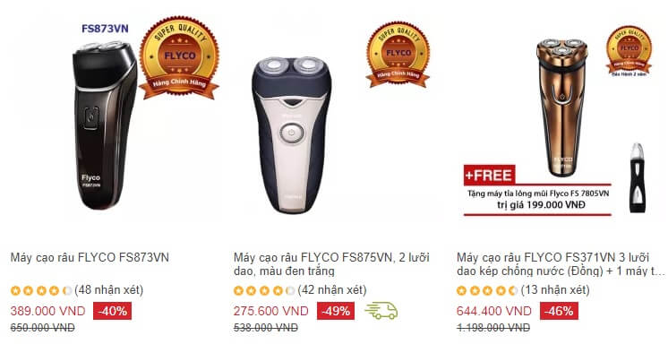 Máy cạo râu Flyco có giá rẻ hơn các sản phẩm của Philips