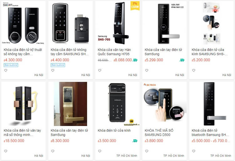 Khóa cửa điện tử Samsung đa dạng về chủng loại và giá